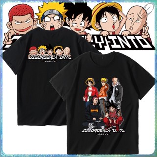 สินค้าเฉพาะจุด เสื้อยืดแขนสั้น พิมพ์ลายการ์ตูนอนิเมะ Luffy Goku Naruto One Punch Man สําหรับผู้ชาย และผู้หญิงเสื้อย_12