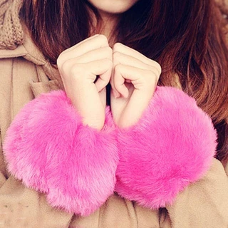 【COD】DEALIFY Faux Fur ข้อมือ Windproof สําหรับเสื้อขนสัตว์และแจ็คเก็ต Oversleeve ข้อมือ Furry ข้อมือ