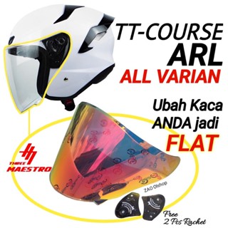 หมวกกันน็อคกระจก tt คอร์สอาร์ล Visor หมวกกันน็อคแบนเปิดเวนอมแบน ttcourse tt-course arl Sogan all varian อิริเดียมสีแดง revo