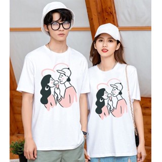 เสื้อคู่ เสื้อยืด เสื้อคู่รัก เสื้อคู่รักใส่กับแฟน  เสื้อคู่เหมือน (ราคานี้ต่อ1ตัว ) ผ้าคอตตอนไม่บาง ไม่ย้วย_02