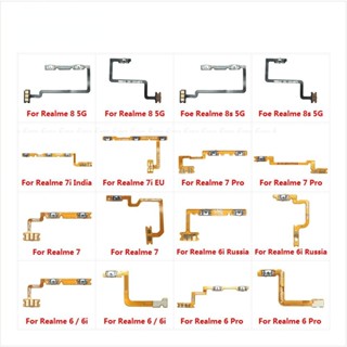 อะไหล่ปุ่มกดสวิตช์เปิดปิด ควบคุมระดับเสียง สายเคเบิ้ลอ่อน แบบเปลี่ยน สําหรับ OPPO Realme 8 8s 8i 7i 7 6i 6 Pro