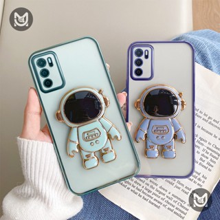 เคสโทรศัพท์มือถือ แบบใส ป้องกันเลนส์กล้อง ลายนักบินอวกาศ หรูหรา สําหรับ OPPO A17 A16 A16S A15 A15S A54 A55 A58 A74 A94 A76 A96 A97 A31 A9 2020 A5 2020