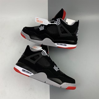 Vd28 Air Jordan 4 Bred 2019 308497-060 รองเท้ากีฬา รองเท้าบาสเก็ตบอล