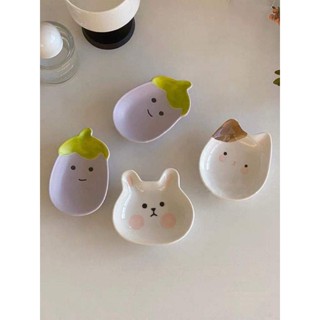 พร้อมส่ง​ ถ้วยน้ำจิ้ม 🐰🐱🍆🥣  น่ารักเว่ออออร์มากกกก มาเป็นลายเจ้าเหมียว เจ้ากระต่าย และมะเขือม่วงสุดน่ารัก  TwinniesDecor