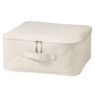 MUJI (มูจิ) กล่องเก็บของผ้าลินินแบบมีฝา (W35× D35 × H16 cm)