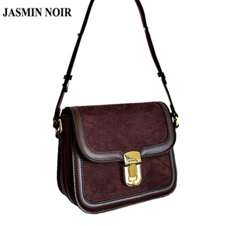 Jasmin NOIR กระเป๋าสะพายไหล่ กระเป๋าถือ หนัง PU สไตล์เรโทร สําหรับสตรี