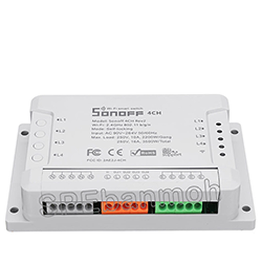 สวิทช์ไร้สาย (Remote Switch) รุ่นSONOFF-4CH Sonoff สมาร์ทสวิทช์ไร้สาย สั่งผ่านมือถือ 4 ช่อง 10A 2200
