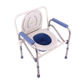 เก้าอี้นั่งถ่าย อาบน้ำ อลูมิเนียม 2 IN 1 เก้าอี้นั่งถ่าย ผู้สูงอายุ พับได้ ปรับความสูงได้ โครงอลูมิเนียมอัลลอยด์