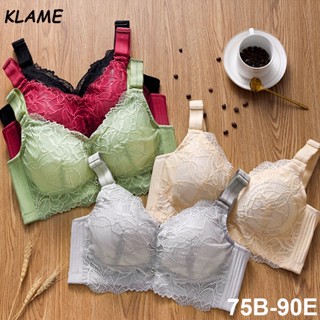 Klame เสื้อชั้นในดันทรง ไร้โครงเหล็ก ระบายอากาศ พลัสไซซ์ 90E KLM181 สําหรับผู้หญิง