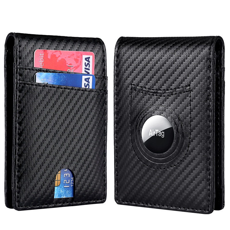 ใหม่ Airtag Wallet RFID กระเป๋าสตางค์หนังแท้ หรูหรา สําหรับ Apple ID Card Case Anti-lost Air Tag Car
