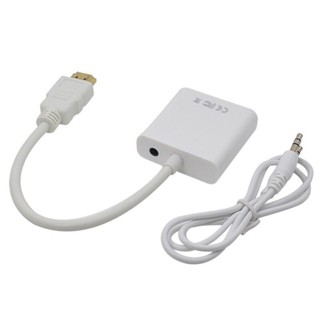 NAVA IT หัวแปลงพอร์ต HDMI TO VGA+AUX แถมสายAUX Converter Adapter ประกัน 1 ปี