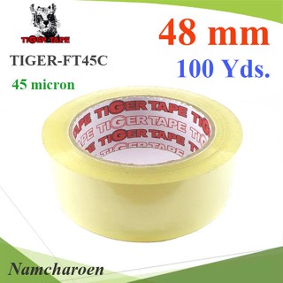 ..เทปติดกล่อง เทปใส 2 นิ้ว 45 ไมครอน TIGER OPP tape 48 mm. ยาว 100 หลา รุ่น TIGER-FT45C NC