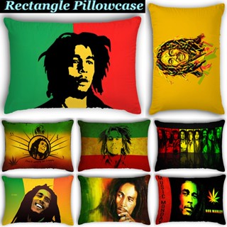 ปลอกหมอนอิงโซฟา ทรงสี่เหลี่ยมผืนผ้า พิมพ์ลาย Reggae Music Bob Marley ด้านเดียว สําหรับตกแต่งบ้าน (ไม่มีแกน)