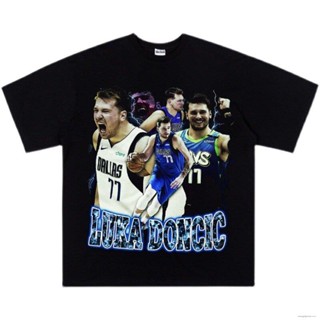 🔥พร้อมส่ง🔥 D37-Luka doncic Lone Ranger Luka doncic เสื้อยืดแขนสั้น ผ้าฝ้าย ทรงหลวม สไตล์อเมริกัน