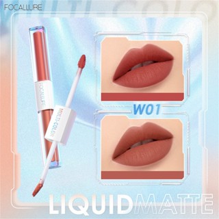 FOCALLURE 2 In 1 Double Head Intense Matte Velvet Lip Gloss Makeup Long Lasting Waterproof Liquid Lipstick