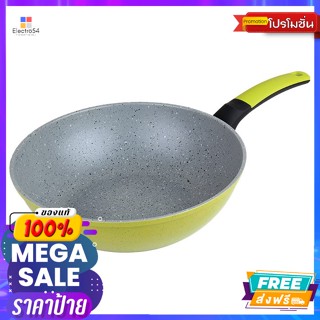 ชุดกระทะอะลูมิเนียมเคลือบนอนสติ๊ก ลายหินอ่อน 2 ชิ้น สีฟ้า-เขียว Set of 2 Nonstick Aluminum