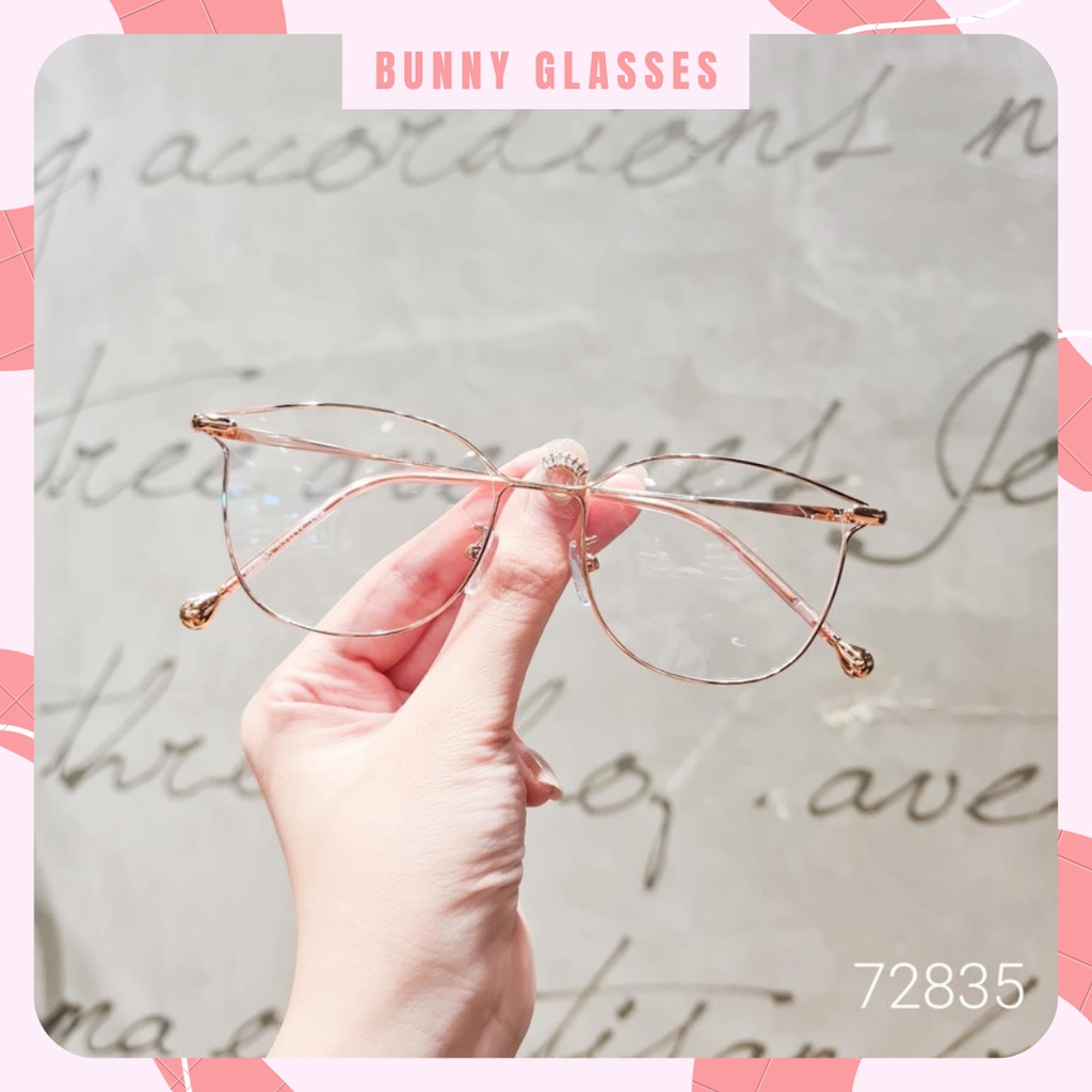 กรอบแว่นตาผู้หญิงโลหะทรงสี่เหลี่ยมน้ําหนักเบาเปลี่ยนสายตาใกล้หรือใส่แฟชั่นได้แน่นอน กระต่าย แว่นตา72