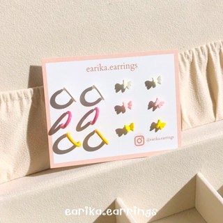 earika.earrings - candy buttie and C pic hoop set เซ็ตต่างหูผีเสื้อและครึ่งห่วงก้านเงินแท้ ผิวแพ้ง่ายใส่ได้