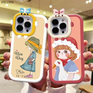 Compatible With iPhone 14 13 12 Pro Max Plus สำหรับ เคสไอโฟน Case Cute Girl Pattern เคส เคสโทรศัพท์ เคสมือถือ Phone Case Full Back Cover Protective Shell Casing