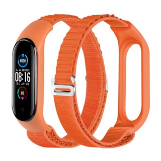 Forwelleny สายนาฬิกาข้อมือไนล่อนถัก ยืดหยุ่น พร้อมหัวเข็มขัด ปรับได้ สําหรับ Xiaomi Band 7 6 5 4 3