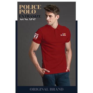 Police Extrasize เสื้อยืด Polo ทรง Slim fit  พอดีตัว  ผุ้ชาย/ผู้หญิง ( XP47)