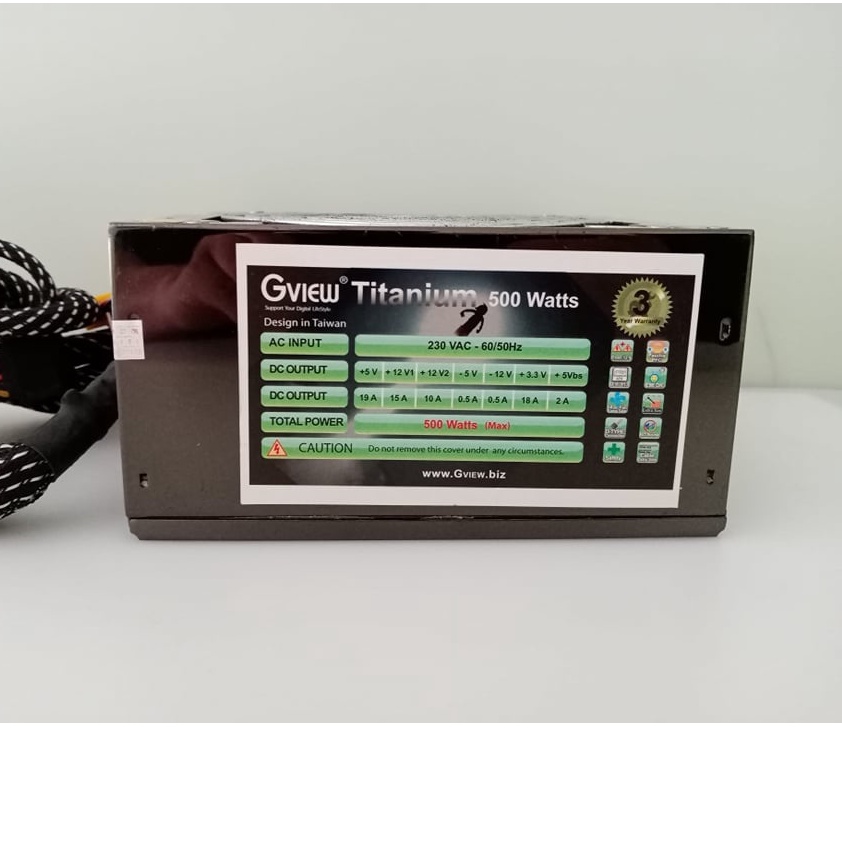 พาวเวอร์ซัพพลาย PSU Gview Titanium 500W MAX มือ2
