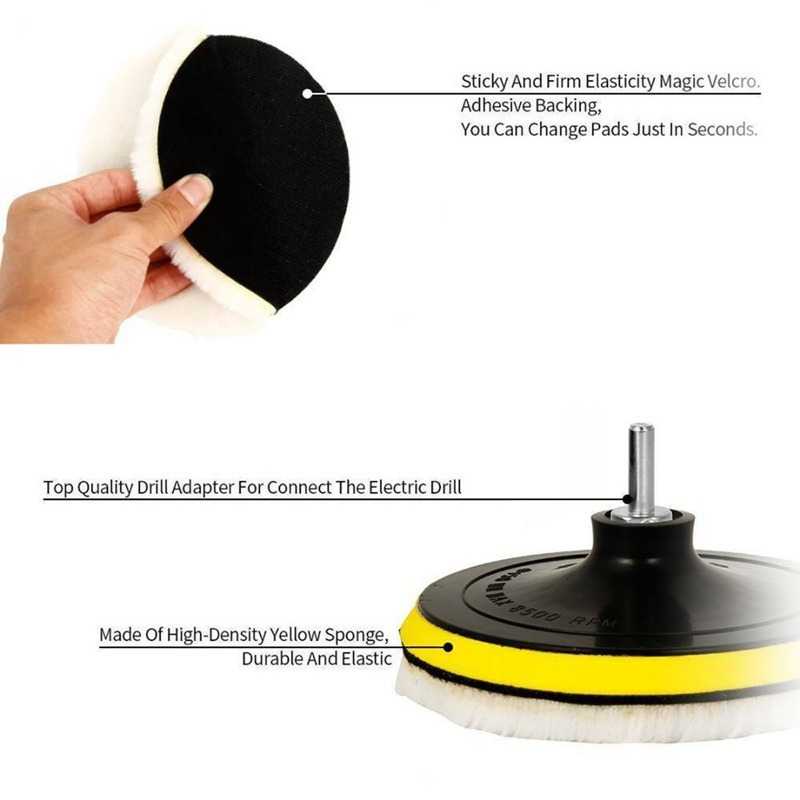 OOTOHEROES รถ Body Polishing Pad ขนสัตว์ขัดล้อ 7 นิ้ว 3 PCS - DB5 - HBMI