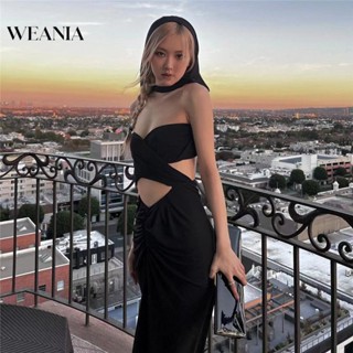 Weania ใหม่ ชุดเดรส เปิดไหล่ มีฮู้ด เซ็กซี่ สําหรับผู้หญิง