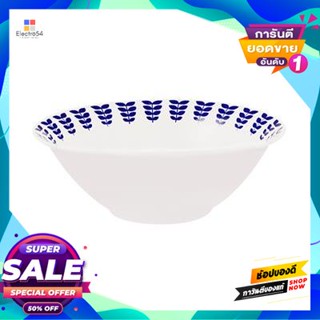 Bowl ชามพอร์ซเลน Foliage Kassa Home รุ่น W21Hs8013 ขนาด 7 นิ้ว สีขาว - ฟ้าporcelain Bowl Foliage  Home W21Hs8013 Size 7