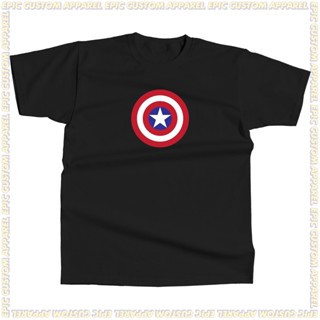 Captain America Shield Logo Marvel Comics Graphic Tee 100% Cotton Unisex T-Shirt Tshirt Baju Kapas Sejuk_04