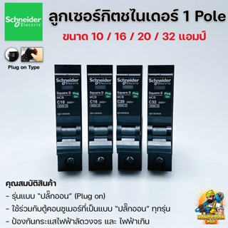 Schneider ลูกเซอร์กิต ลูกเบรกเกอร์ ลูกย่อยชไนเดอร์ แบบปลั๊กออน Plugon 10A 16A 20A 32A Circuit Breaker Schneider 1 Pole