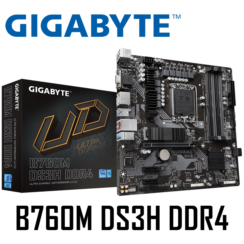 เมนบอร์ด Gigabyte B760 DS3H DDR4 สำหรับ Intel LGA1700
