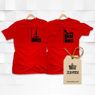 The Boss Real Boss - Two Shirts - Couple Set T-shirts - Red Black Cotton_05