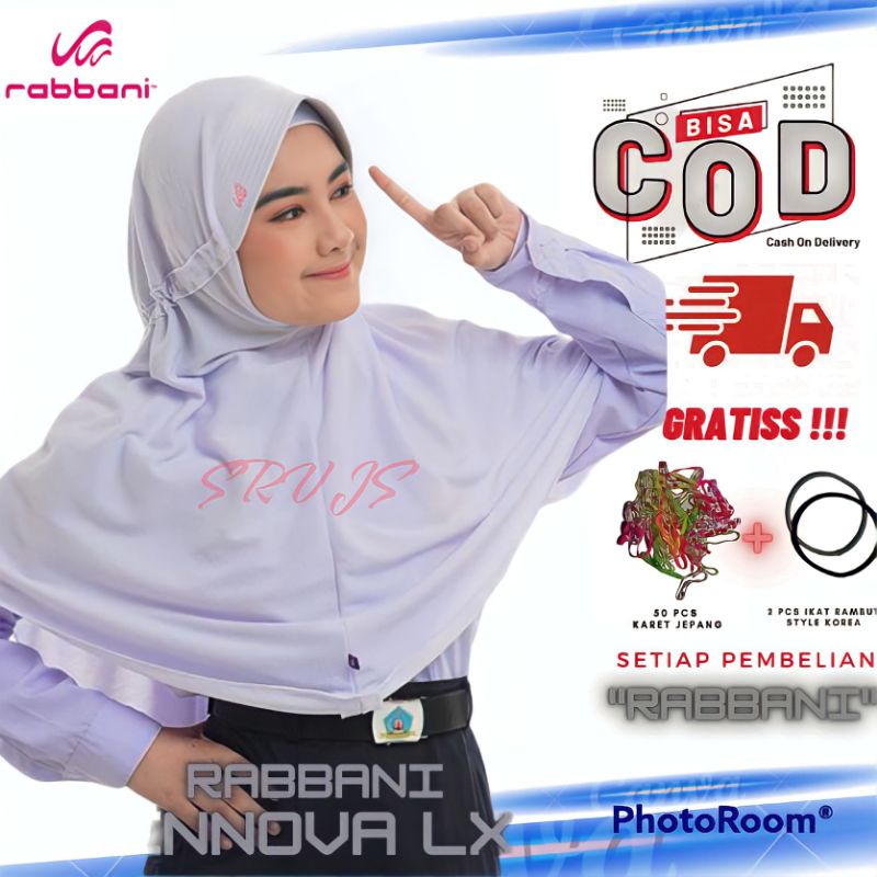 Rabbani Innova Lx Ori Headscarf Covered Strap Instant Hijab สําหรับโรงเรียนประถมศึกษา Middle School High School