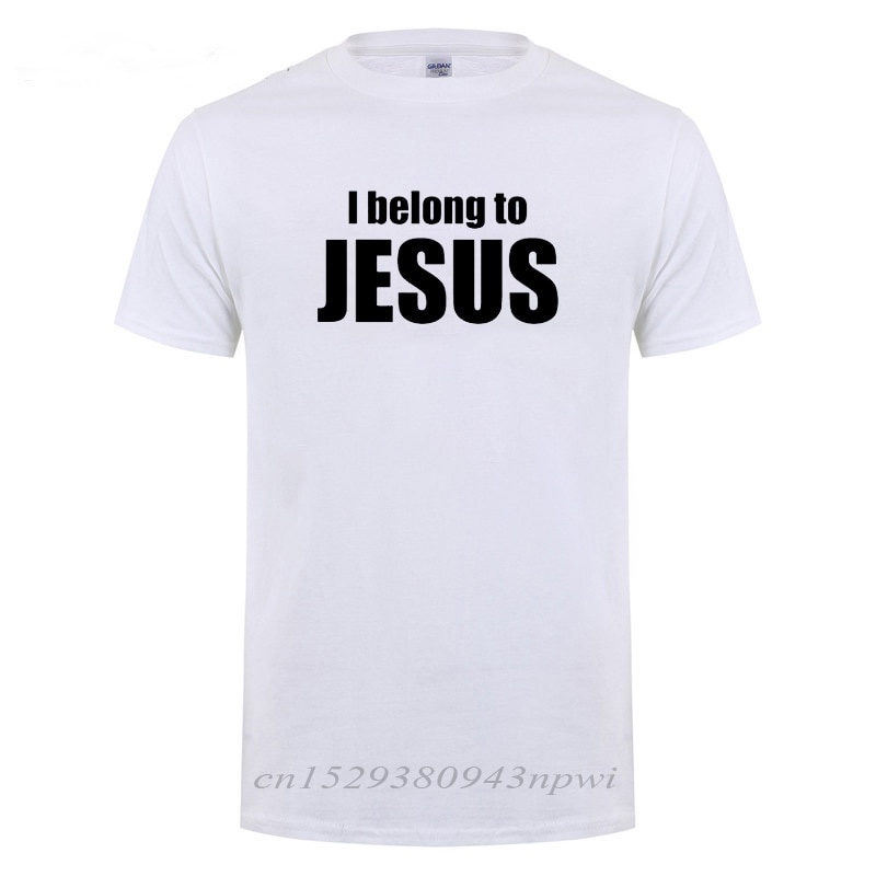 I belong to jesus christ ศาสนา catholic christian faith ของขวัญเสื้อยืดสําหรับชาย streetwear ผ้าฝ้าย