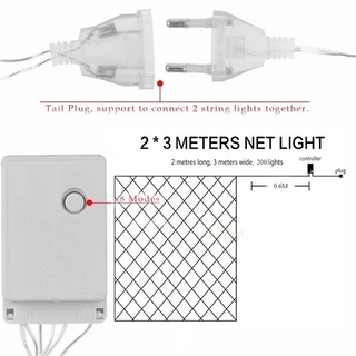 BHQ ไฟม่านกลางแจ้ง โซล่าเซลล์/ปลั๊กไฟ plug สำหรับตกแต่งสวน คริสต์มาส งานแต่ง 1.5x1.5m/2x3m