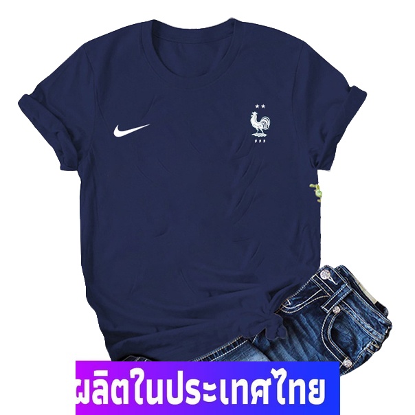 NIKEกัปปะเสื้อยืดกีฬา Nike 2020-2021 France Core Polo Football Soccer T-Shirt Jersey (Obsidian) NIKE Sports T-shirt