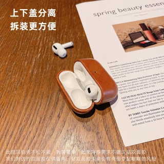 High-end หนังน้ํามันสําหรับ Airpods Pro2 3 Airpods 3rd 4 2 1 หูฟังบลูทูธพร้อมหัวเข็มขัดโลหะ