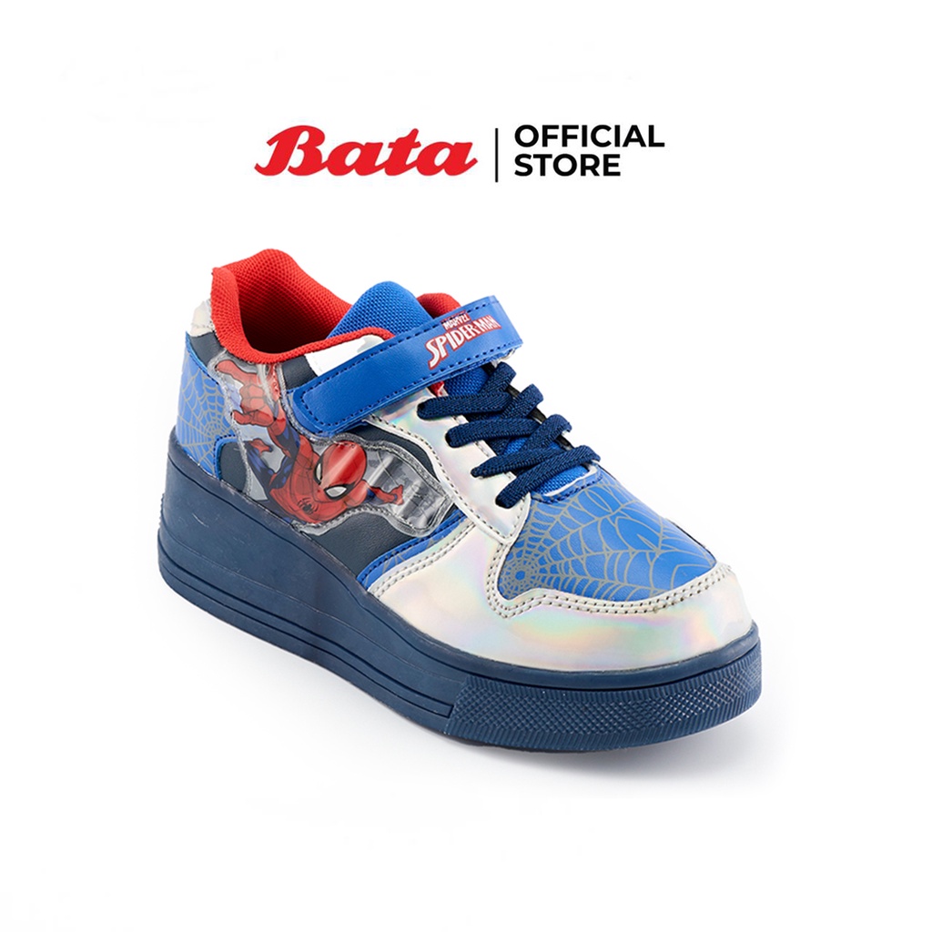 Bata บาจา รองเท้าผ้าใบแบบสวม Bubble Gummers Spiderman สำหรับเด็กผู้ชาย สีน้ำเงิน รหัส 3419993