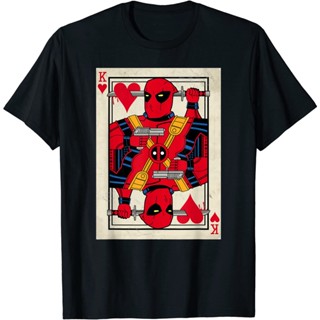 Fashion Printed T-Shirt Short Sleeve Marvel Deadpool King of Hearts Graphic Print Premium For Men And Women_01