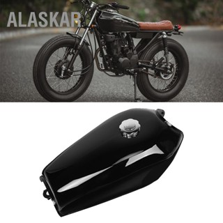 ALASKAR รถจักรยานยนต์ Universal Bright Black Retro Fuel Gas Tank พร้อมฝาครอบสวิตช์ Fit สำหรับ Honda CG125