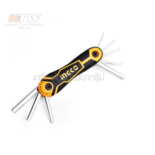 INGCO ประแจหกเหลี่ยม แบบตลับ 2 - 8 มม. (8 ตัวชุด) รุ่นงานหนัก รุ่น HHK14081 ( 8 Pcs Hex Key ) / ตลับกุญแจหกเหลี่ยม B