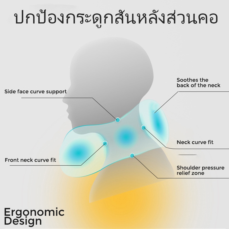 COD✅หมอนเดินทาง เมมโมรี่โฟม นําหมวกมาด้วย พกพาสะดวก หมอนรองคอ หมอนรองคอตัวUมีฮู้ด