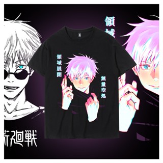 Jujutsu Kaisen Gojo Satoru Summer Cool Unisex Short Sleeve t shirt Funny Graffiti Print Casual_05