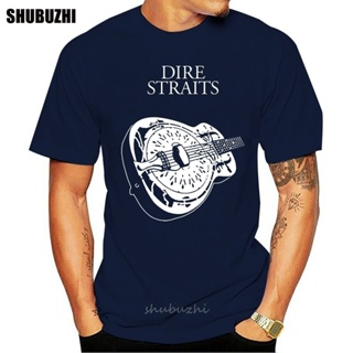 ใหม่ Hsuail เสื้อยืด ผ้าฝ้าย พิมพ์ลายโลโก้ Dire Straits Band แฟชั่นสําหรับผู้ชาย