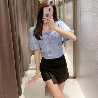 เสื้อกันหนาว ผ้าถัก ปักลายดอกไม้ สไตล์ใหม่ สําหรับผู้หญิง05039573406 5039573