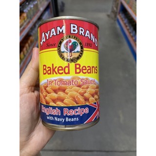 Baked Beans In Tomato Sauce English Recipe With Navy Beans ( Ayam Brand ) 425 G. ถั่วขาว ในซอสมะเขือเทศ สูตรต้นตำรับอังกฤษ กับถั่วขาวเนวีบีนส์ ( ตรา อะยัม )