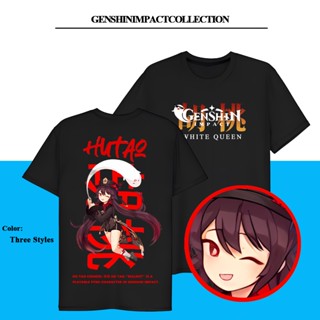 GENSHIN IMPACT HUTAO SHIRT in Black Unisex Mihoyo Game T shirt Anime Oversized Shirt_03