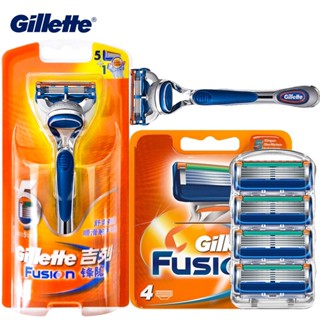 Gillette Fusion ใบมีดโกนหนวด 5 ใบ แบบเปลี่ยน สําหรับโกนขนบนใบหน้าผู้ชาย