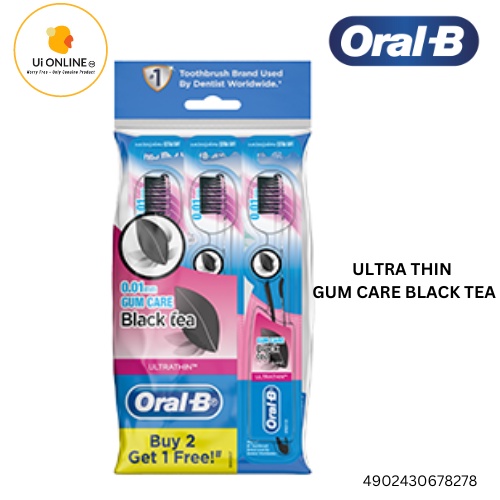 Oral-b UltraThin Pro Dense Gum Care Manual แปรงสีฟัน - ชาดํา (3 ชิ้น) *8278